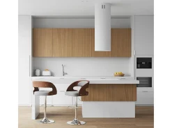 Silla de bar ajustable 62/84 cm en tejido gris claro - Louis