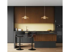 Silla de bar ajustable 59/81 cm en cuero artificial negro - Basile