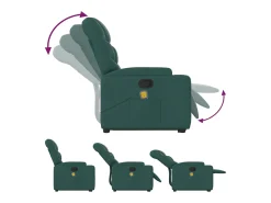 Silla de masaje reclinable de pie de tela verde oscura SHL2214
