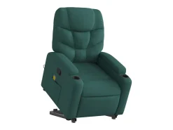 Silla de masaje reclinable de pie de tela verde oscura SHL2214