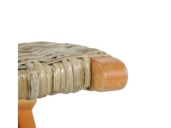 Silla de ratán kubu natural y madera maciza de caoba
