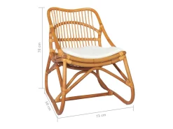 Silla de ratán lino marrón claro