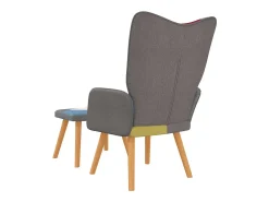 Silla de relajación | Sillón de relax con reposapiés tela patchwork SHL2844