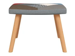 Silla de relajación | Sillón de relax con reposapiés tela patchwork SHL2844