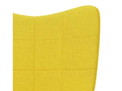 Silla de relajación con reposapiés tela amarillo mostaza