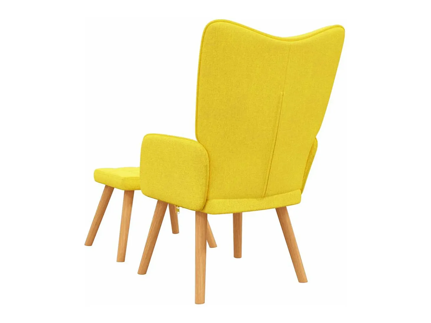 Silla de relajación con reposapiés tela amarillo mostaza