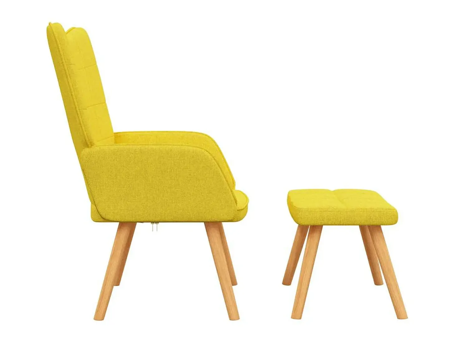 Silla de relajación con reposapiés tela amarillo mostaza