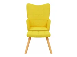 Silla de relajación con reposapiés tela amarillo mostaza