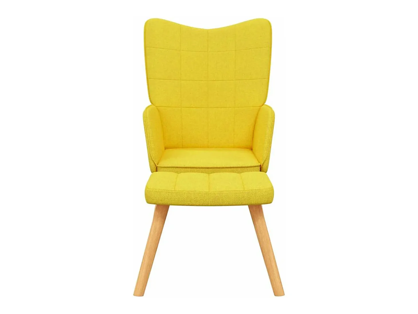 Silla de relajación con reposapiés tela amarillo mostaza