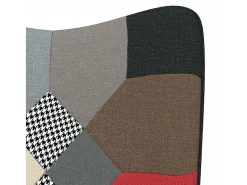 Silla de relajación con reposapiés tela patchwork