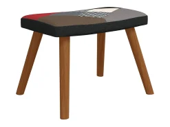 Silla de relajación con reposapiés tela patchwork