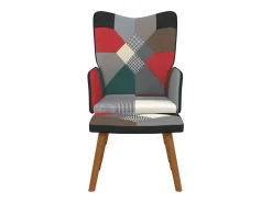 Silla de relajación con reposapiés tela patchwork