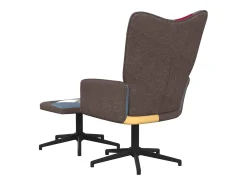 Silla de relajación con reposapiés tela patchwork