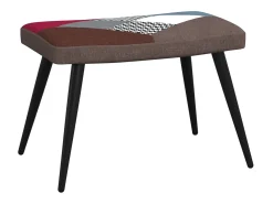 Silla de relajación con reposapiés tela patchwork