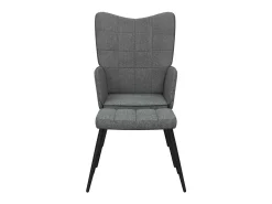 Silla de relajación con reposapiés de tela gris oscuro