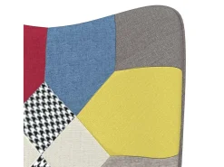 Silla de relajación con reposapiés tela patchwork