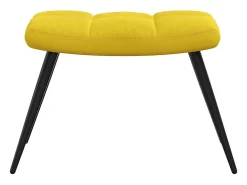 Silla de relajación con reposapiés terciopelo amarillo mostaza