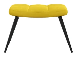 Silla de relajación con reposapiés terciopelo amarillo mostaza