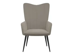 Silla de relajación con reposapiés terciopelo gris claro