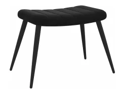 Silla de relajación con reposapiés terciopelo negro