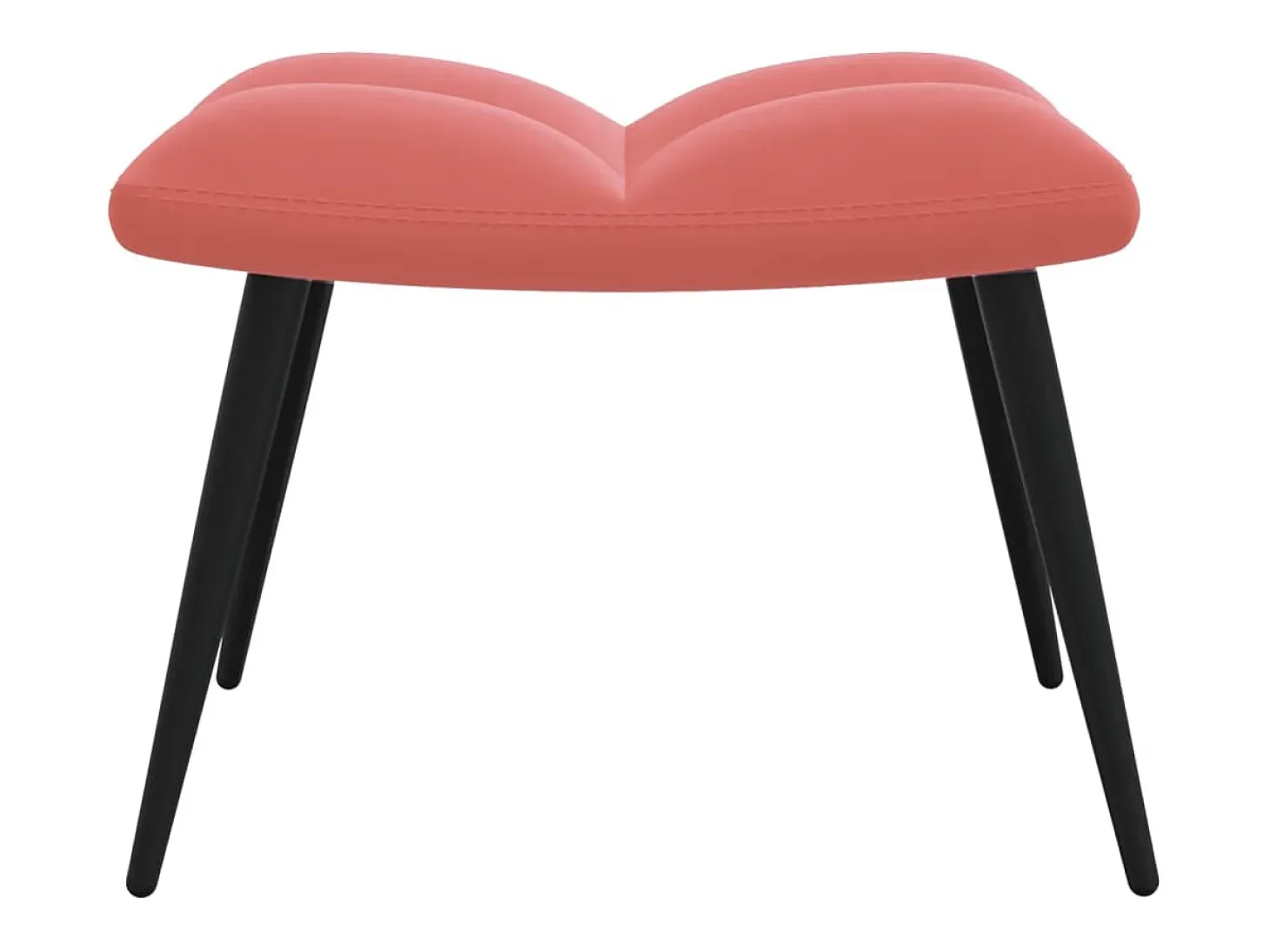 Silla de relajación con reposapiés terciopelo rosa