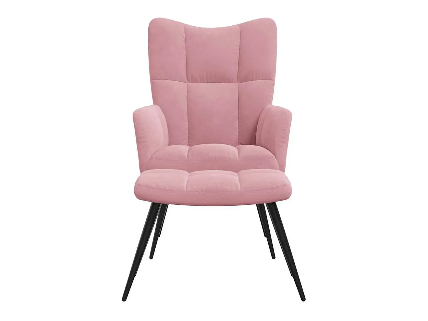 Silla de relajación con reposapiés terciopelo rosa