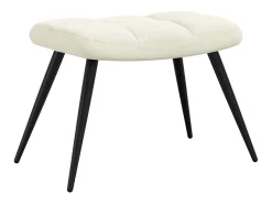 Silla de relajación con reposapiés terciopelo blanco crema