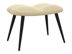 Silla de relajación con reposapiés terciopelo blanco crema
