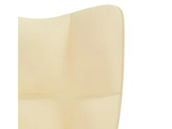 Silla de relajación con reposapiés terciopelo blanco crema