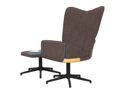 Silla de relajación con reposapiés tela patchwork ES62506