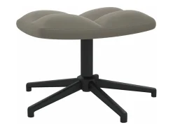 Silla de relajación con reposapiés terciopelo gris claro