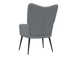 Silla de relajación con reposapiés tela gris claro