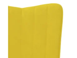 Silla de relajación con reposapiés terciopelo amarillo mostaza