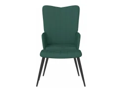 Silla de relajación con taburete terciopelo verde oscuro