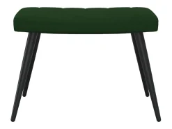 Silla de relajación con taburete terciopelo verde oscuro