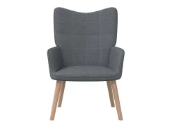Silla de relajación de tela gris oscuro ES48360