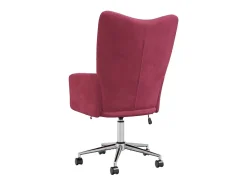 Silla de relajación de terciopelo rojo vino tinto