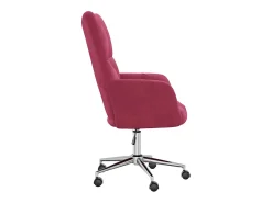Silla de relajación de terciopelo rojo vino tinto