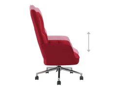 Silla de relajación de terciopelo rojo vino tinto