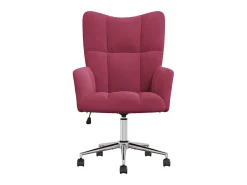 Silla de relajación de terciopelo rojo vino tinto