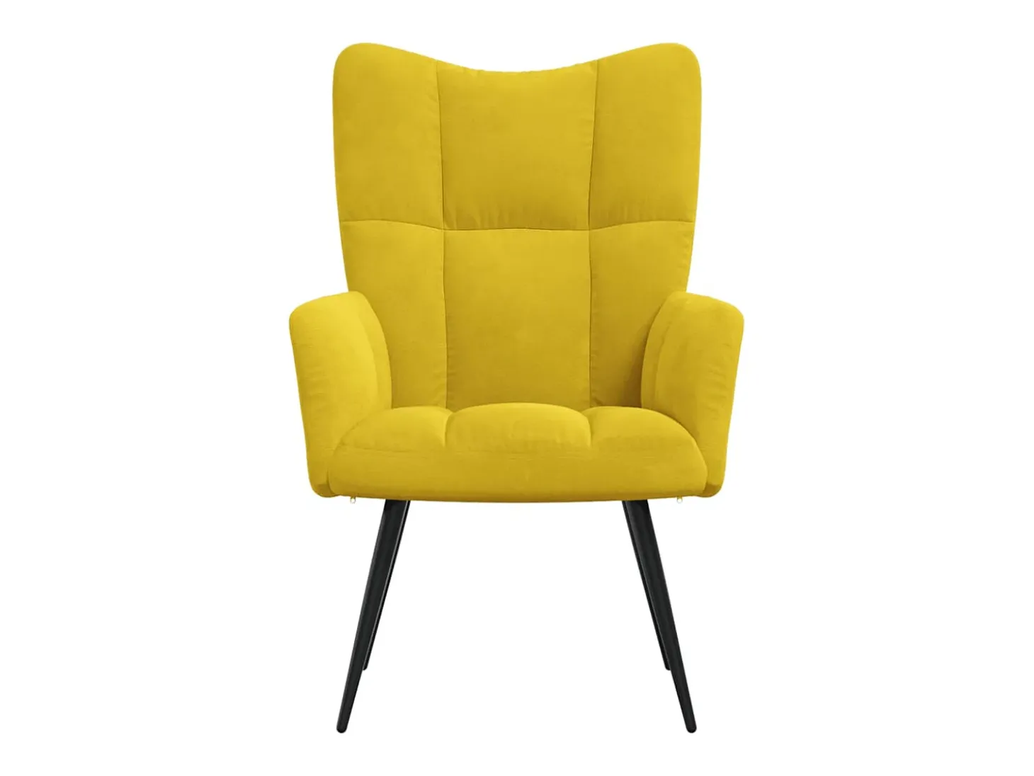 Silla de relajación de terciopelo amarillo mostaza