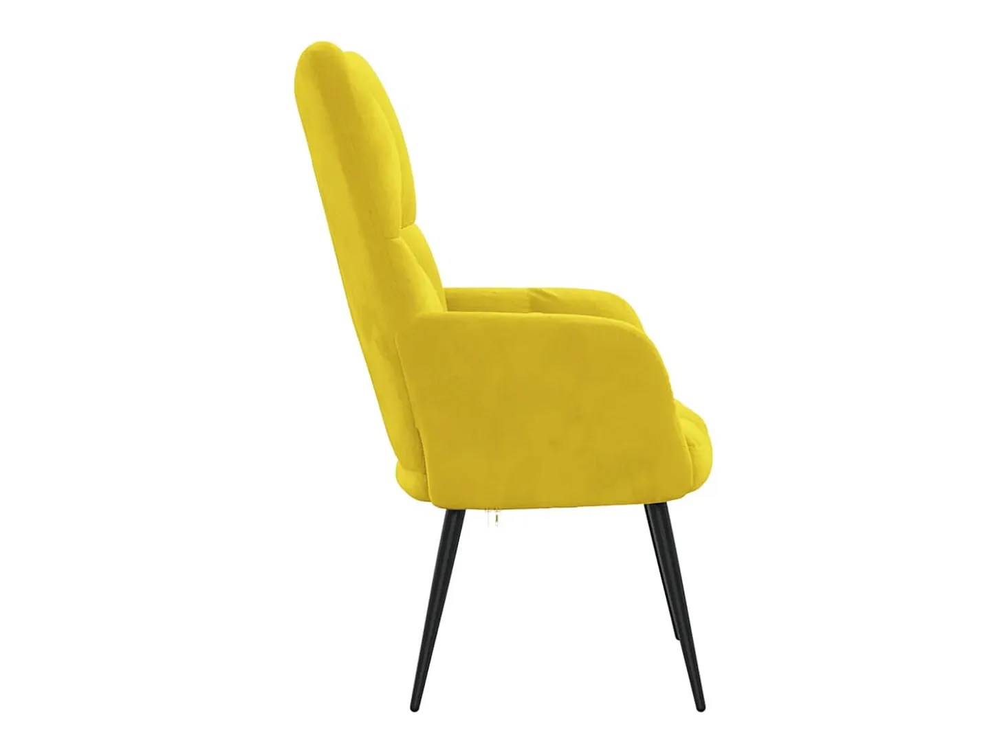 Silla de relajación de terciopelo amarillo mostaza