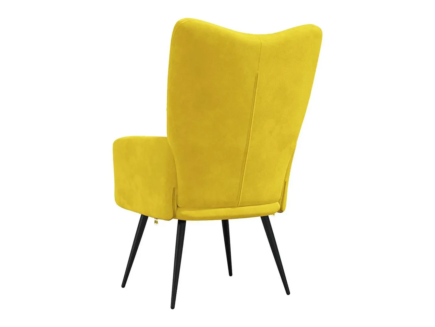Silla de relajación de terciopelo amarillo mostaza