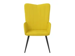Silla de relajación de terciopelo amarillo mostaza