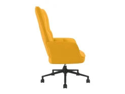 Silla de relajación de terciopelo amarillo mostaza ES10206