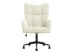 Silla de relajación de terciopelo blanco crema