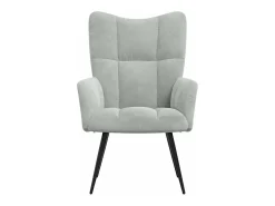 Silla de relajación de terciopelo gris claro