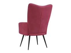 Silla de relajación de terciopelo rojo vino tinto