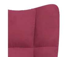 Silla de relajación de terciopelo rojo vino tinto