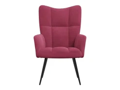 Silla de relajación de terciopelo rojo vino tinto